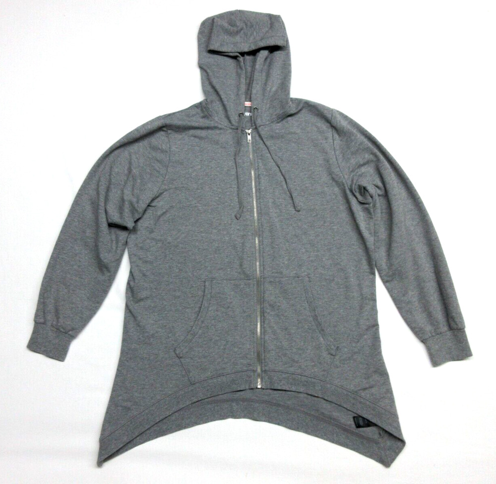 LANE BRYANT Womens 14-16 XL Full-Zip Stretch Longsleeve Gray Hoodie Sweatshirt